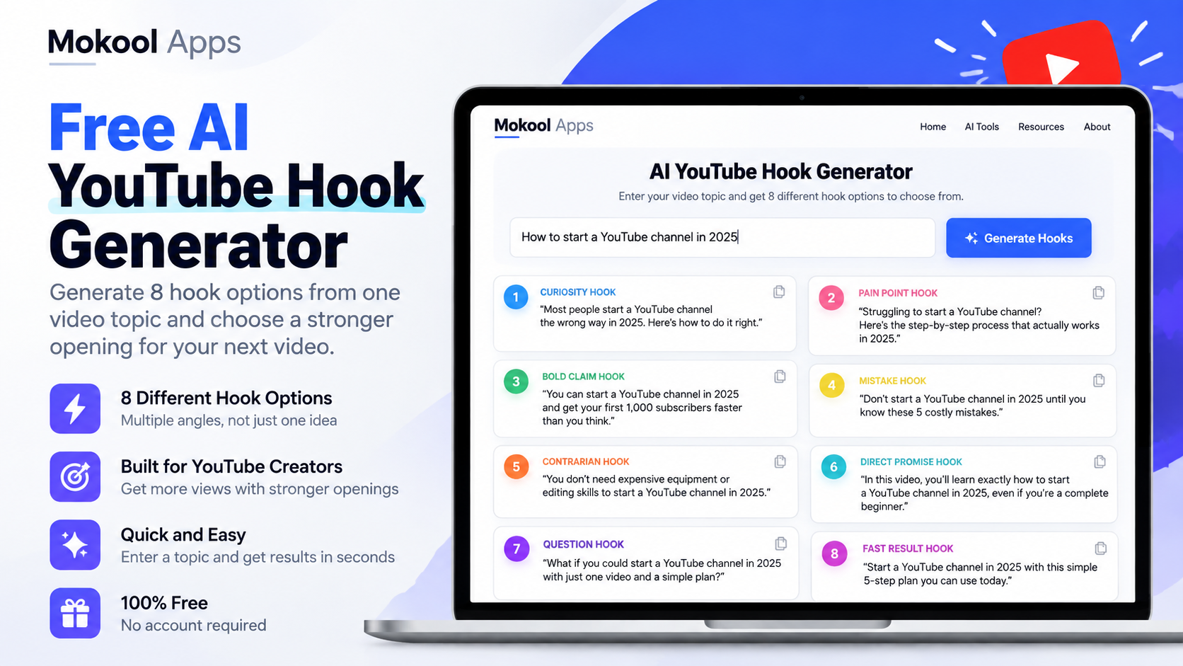 Free AI YouTube Hook Generator