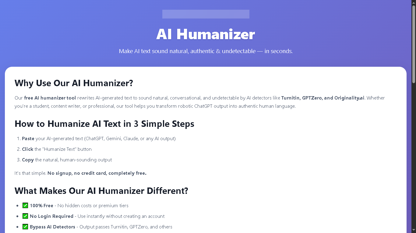 Free AI Humanizer