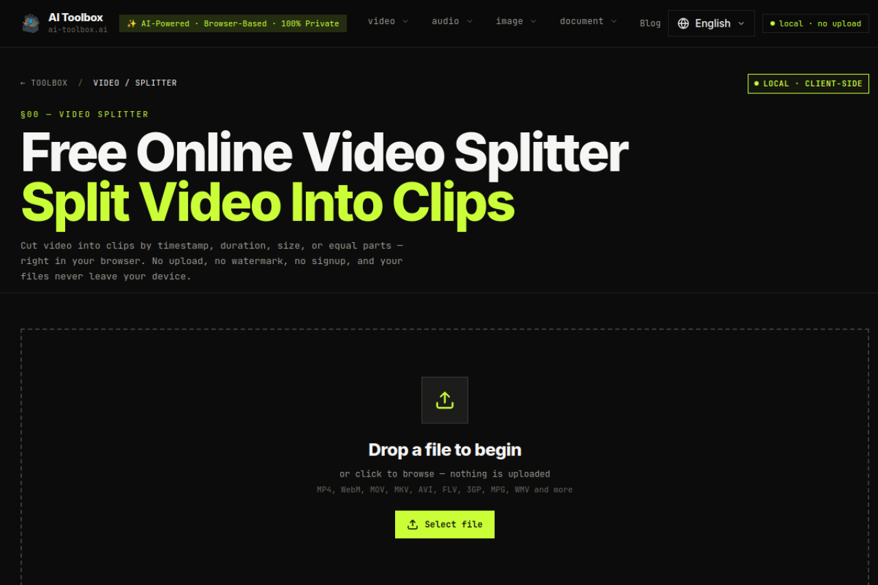 AI Toolbox Video Splitter