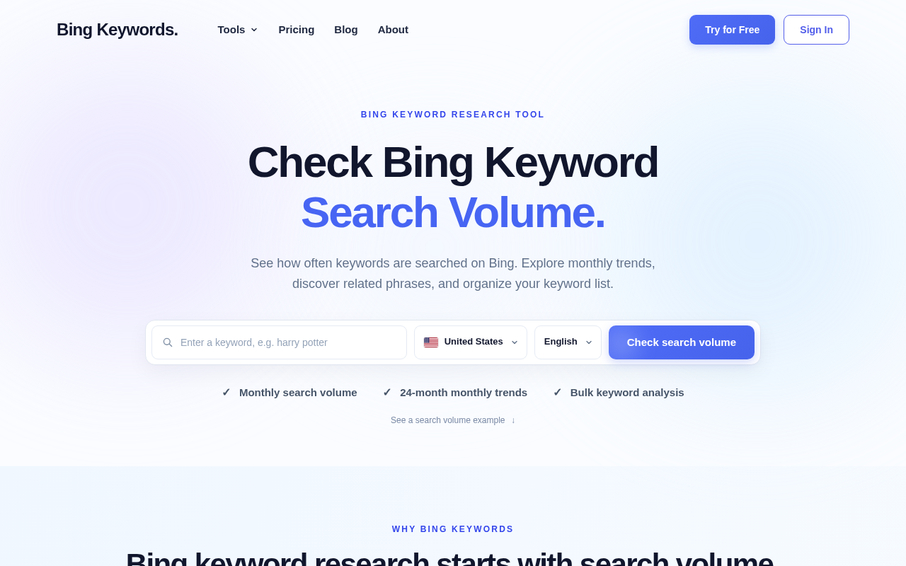 Bing Keywords