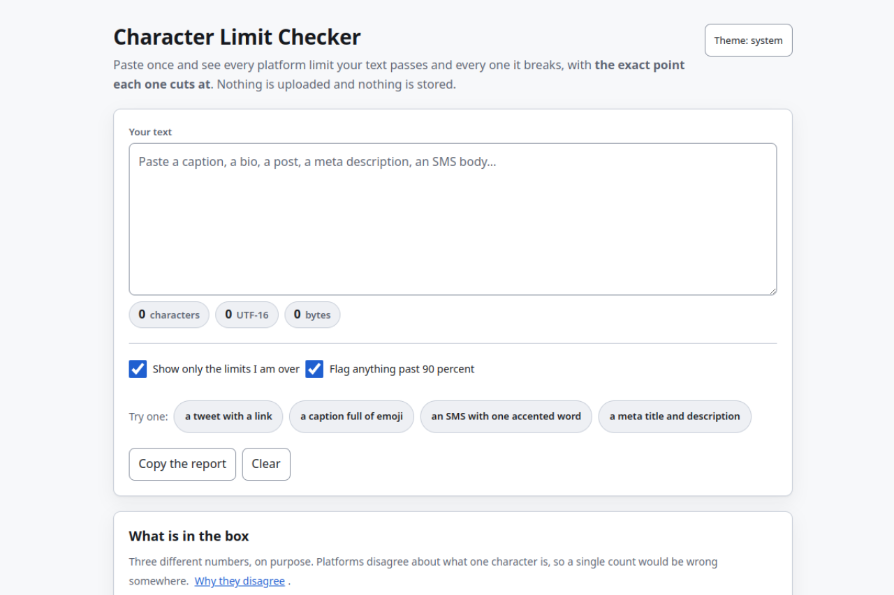 Character Limit Checker