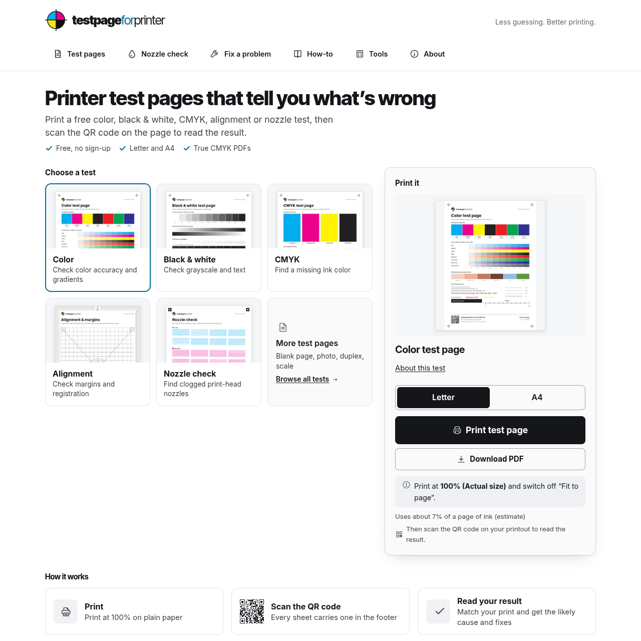 TestPageForPrinter