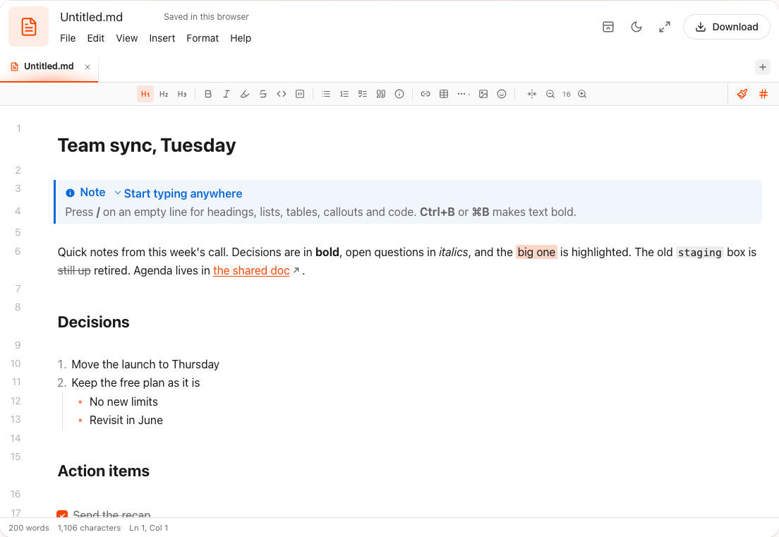 TypeFire Markdown Editor