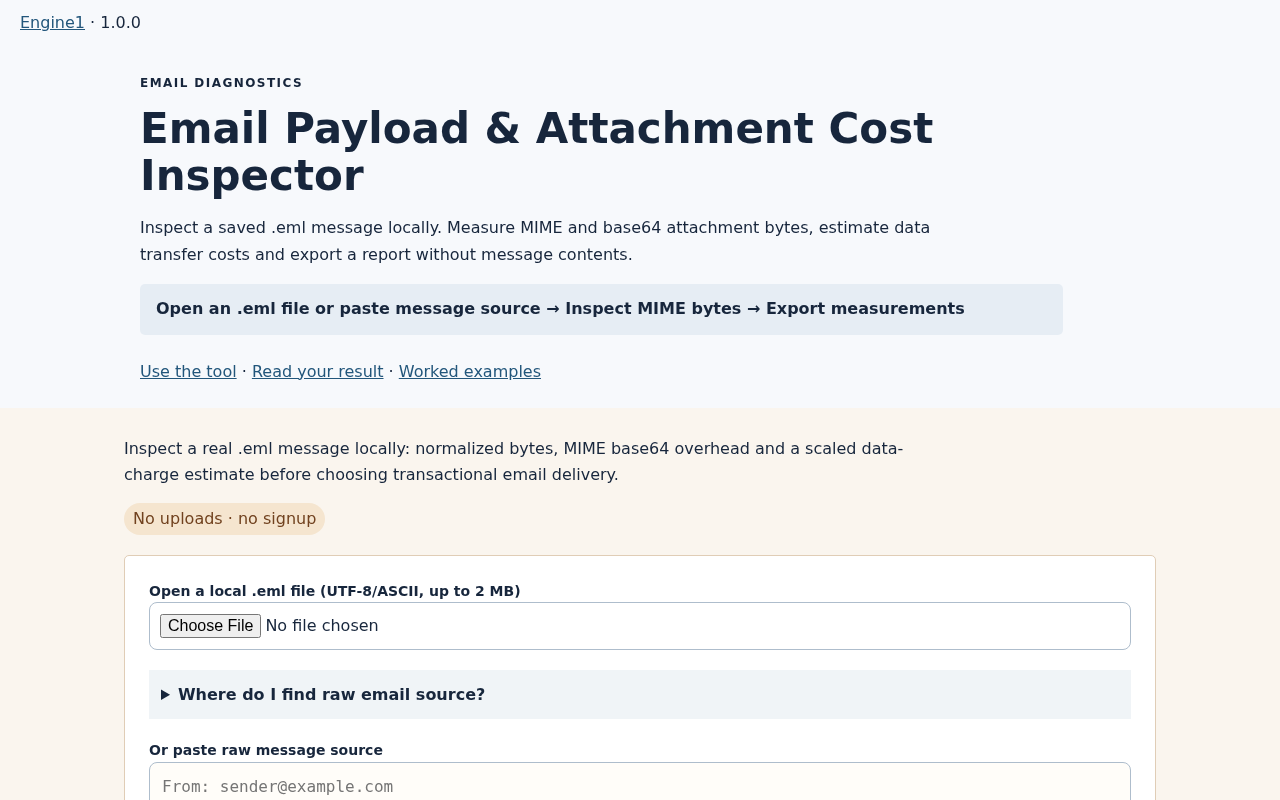 Email Payload & Attachment Cost Inspector