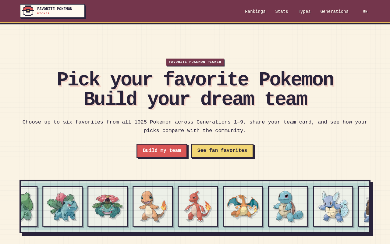 Favorite Pokemon Picker