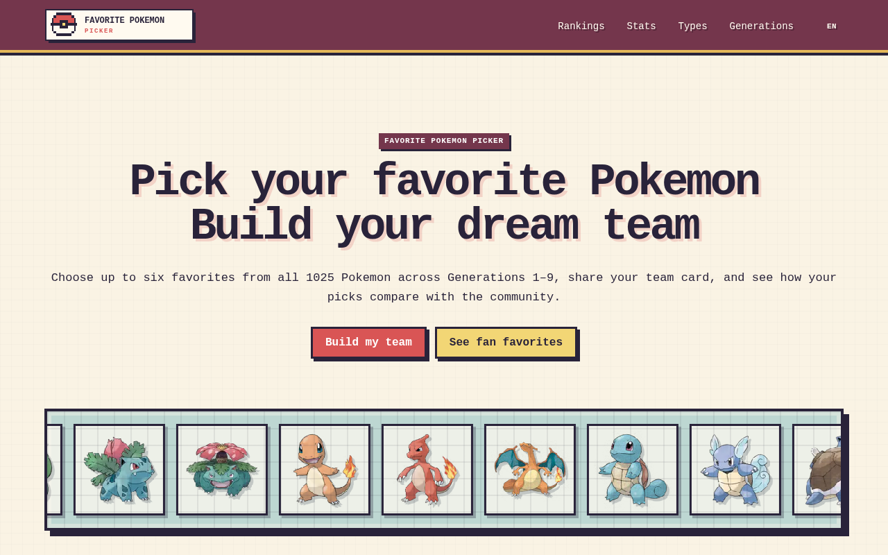 Favorite Pokemon Picker