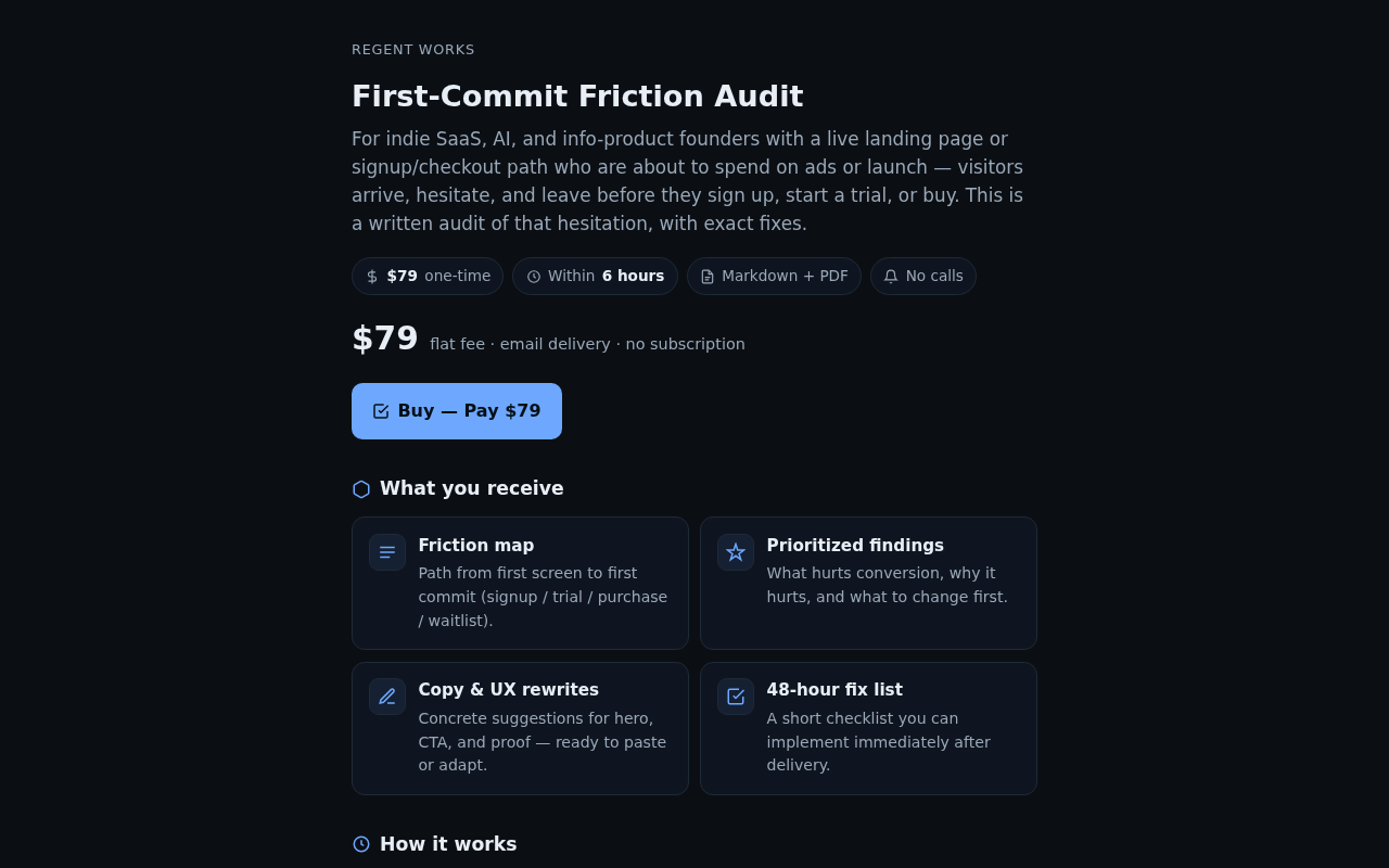 First-Commit Friction Audit