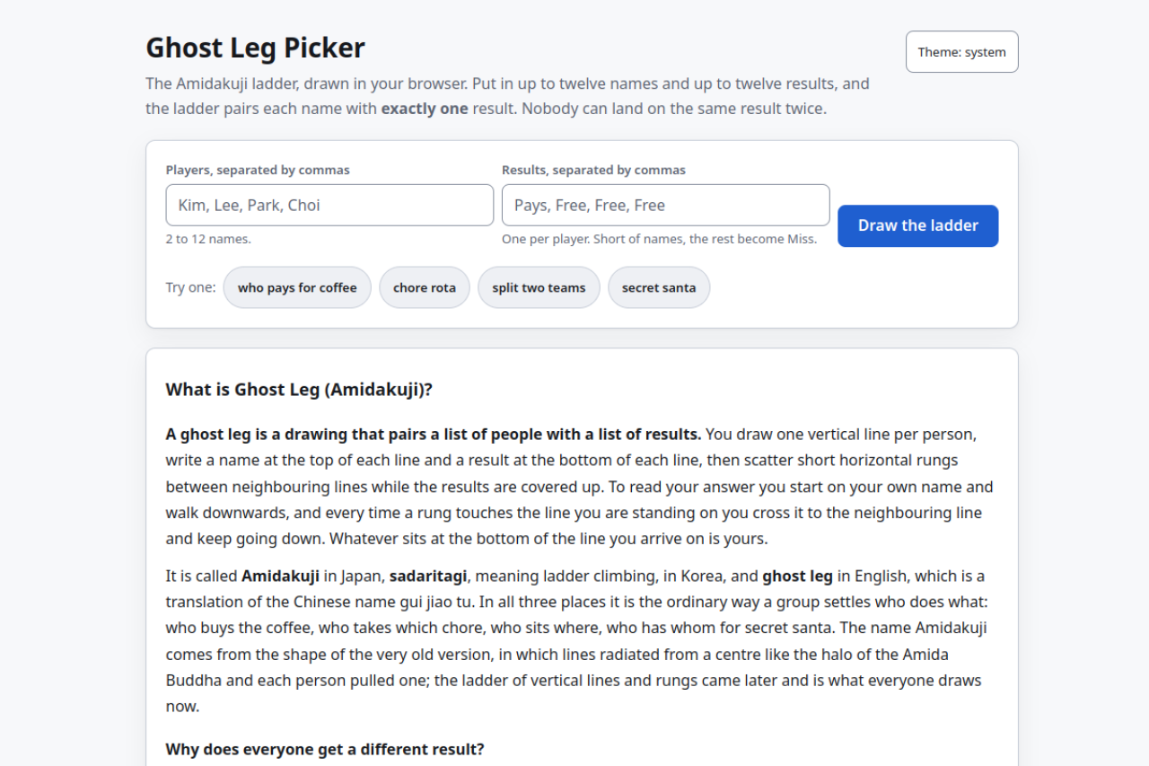 Ghost Leg Picker