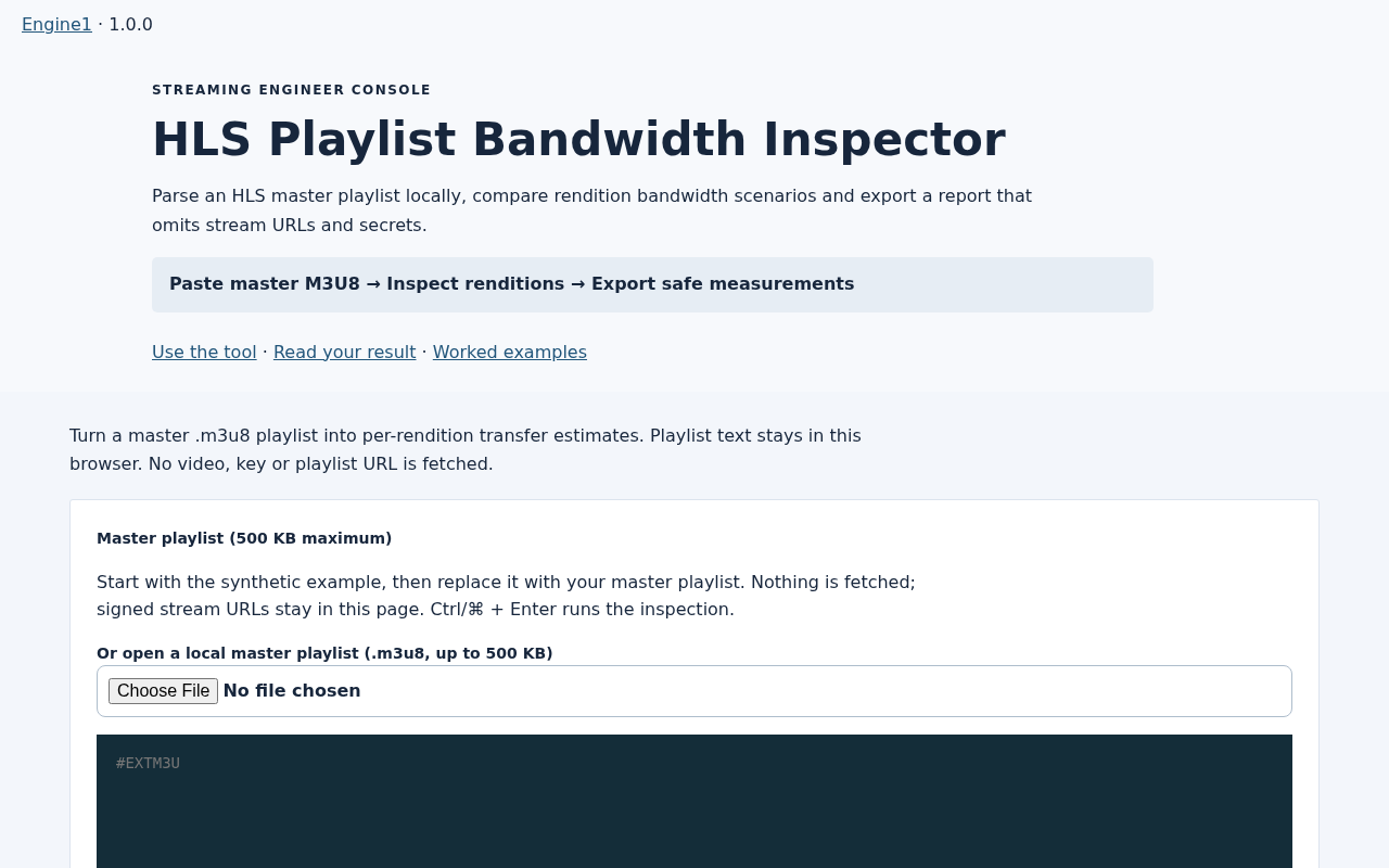 HLS Playlist Bandwidth Inspector