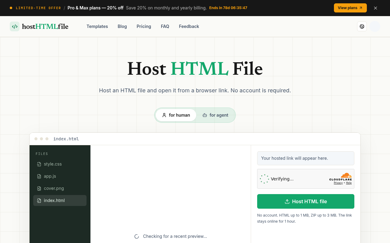 Host HTML File