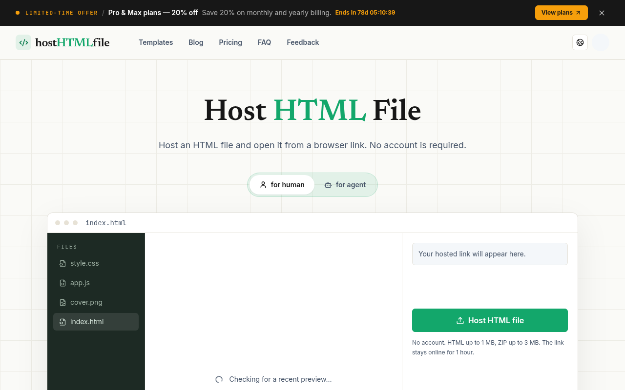 Host HTML File