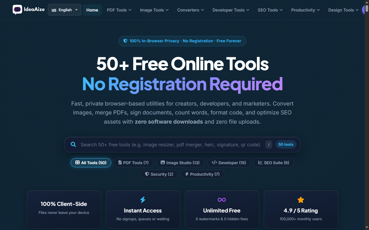 IdeaAize Free Online Tools