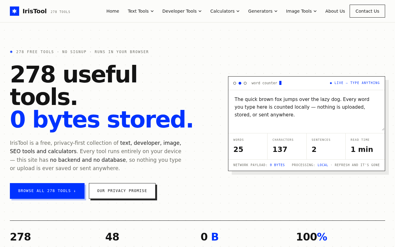 IrisTool — Free Online Tools