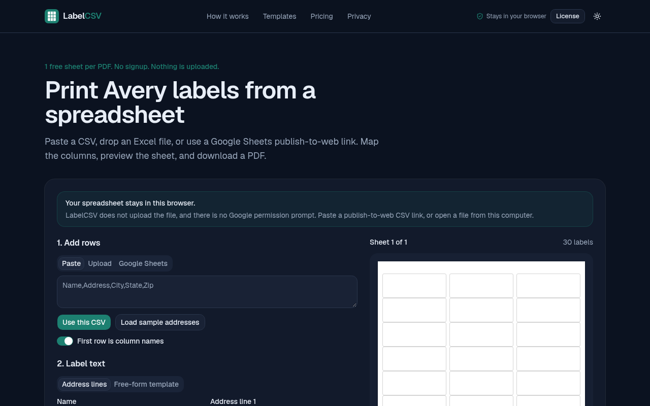 LabelCSV