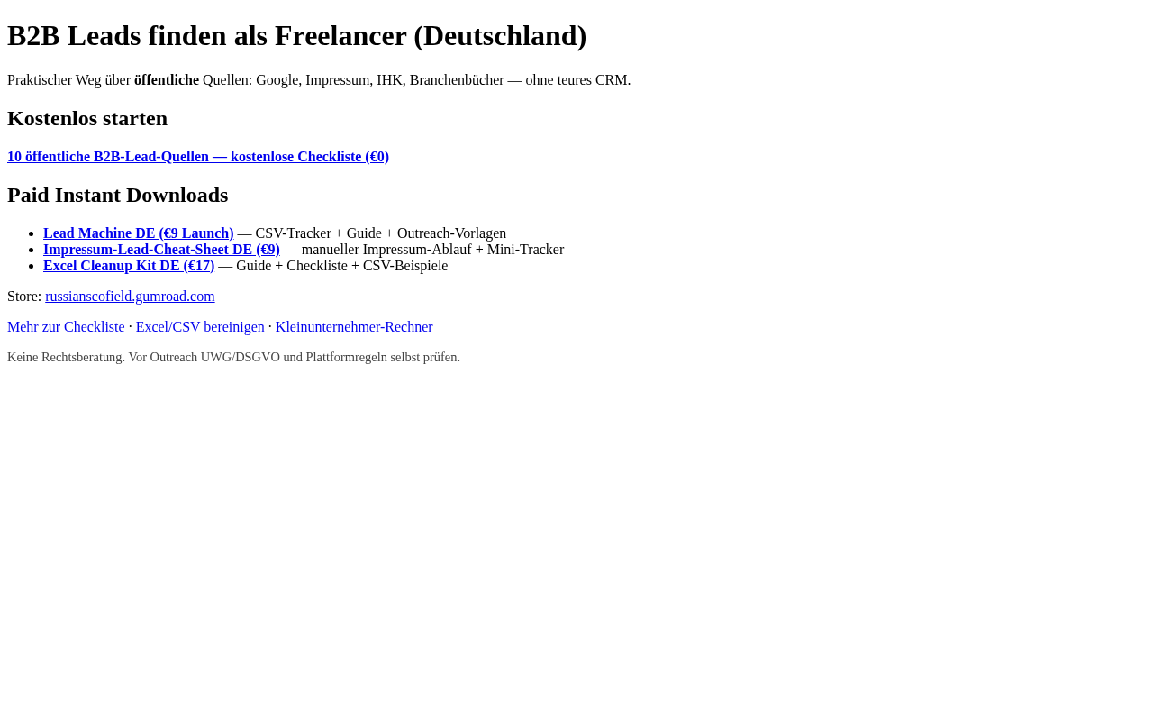Lead Machine DE — B2B Prospecting Pack