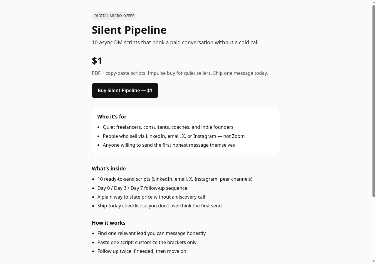 Silent Pipeline