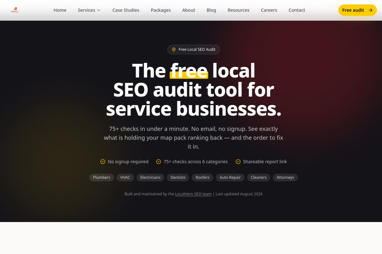 LocalHero Free Local SEO Audit