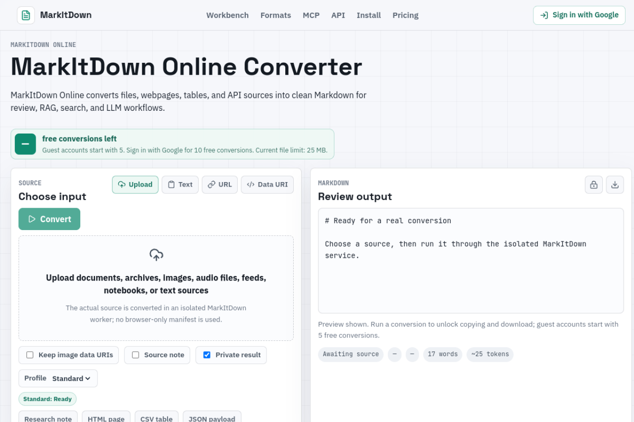 MarkItDown Online Converter