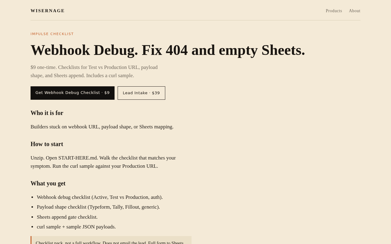 n8n Webhook Debug Checklist