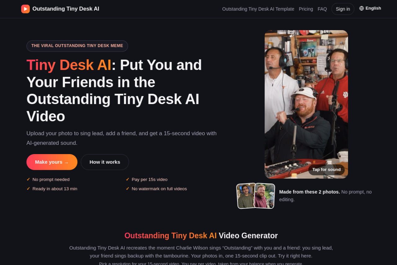 Outstanding Tiny Desk AI
