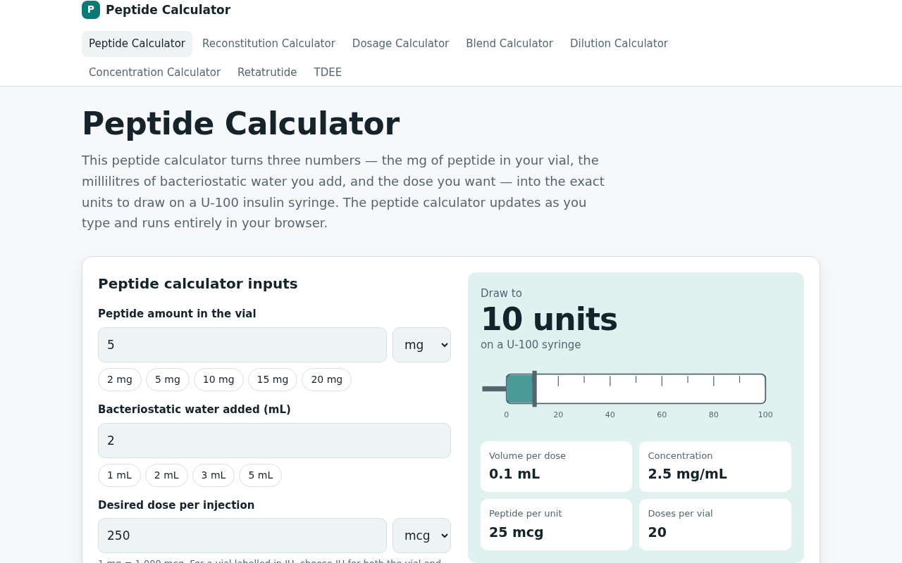 Peptide Calculator