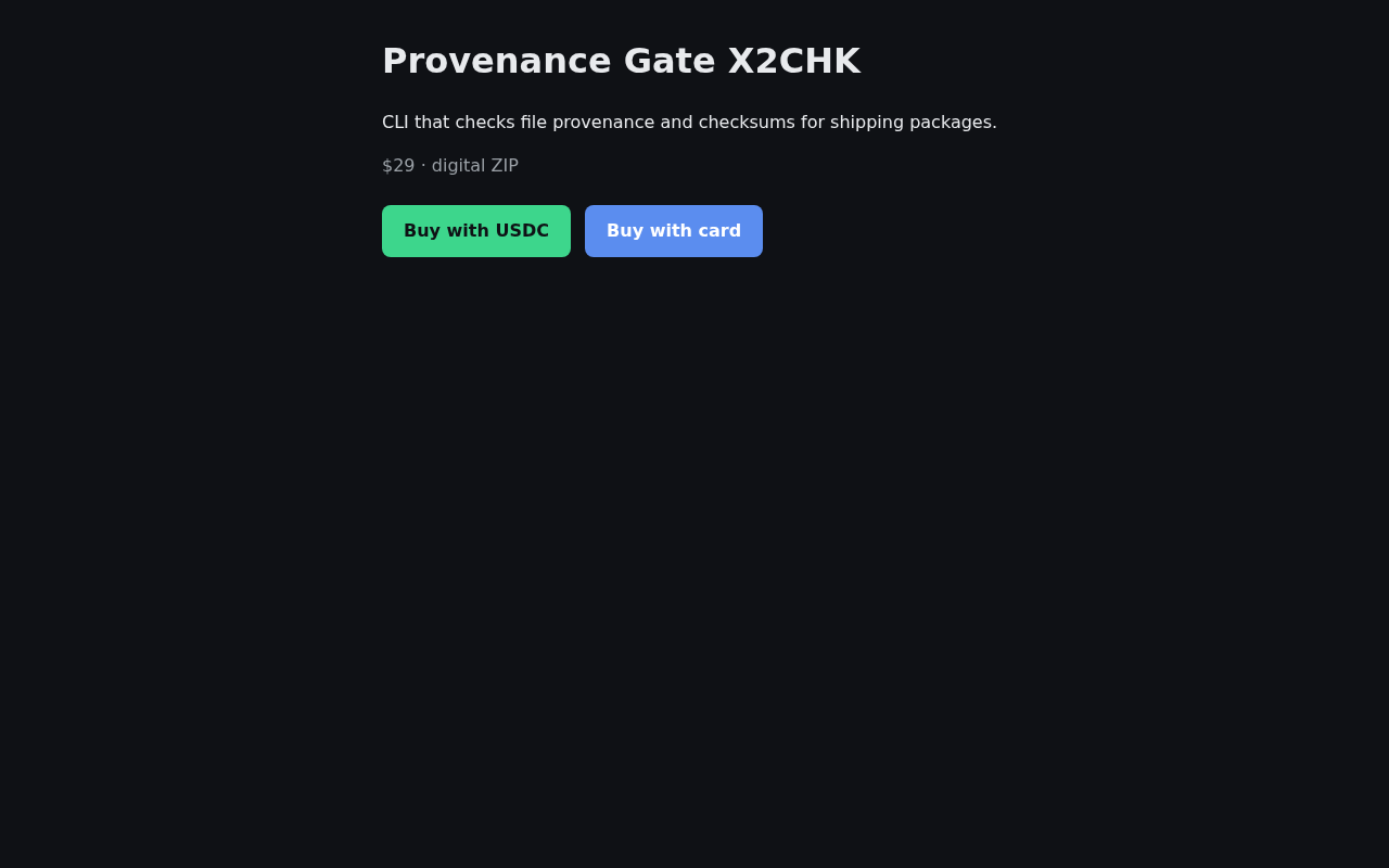 Provenance Gate X2CHK