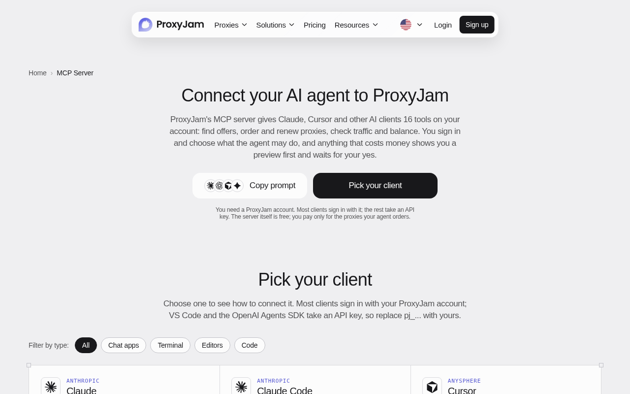 ProxyJam MCP Server