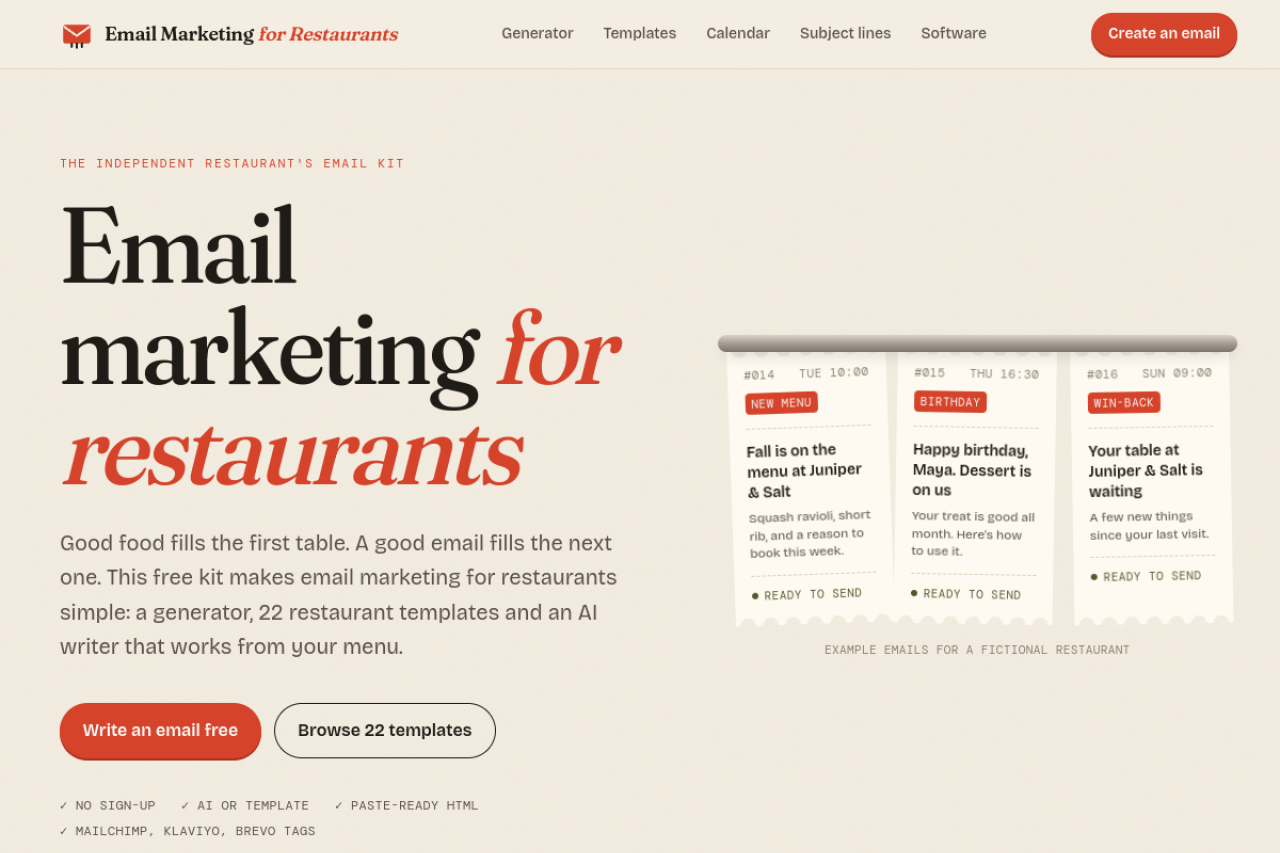 Restaurant Email Marketing