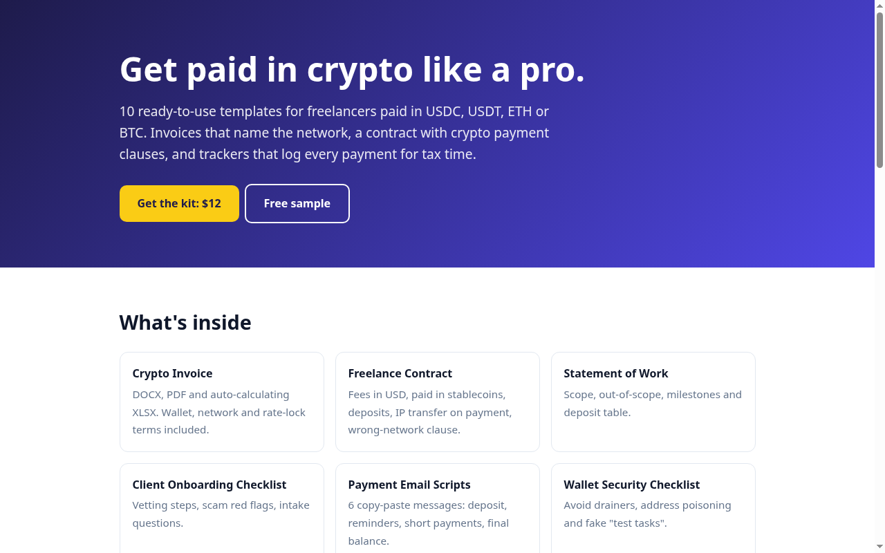 Crypto Freelancer Starter Kit