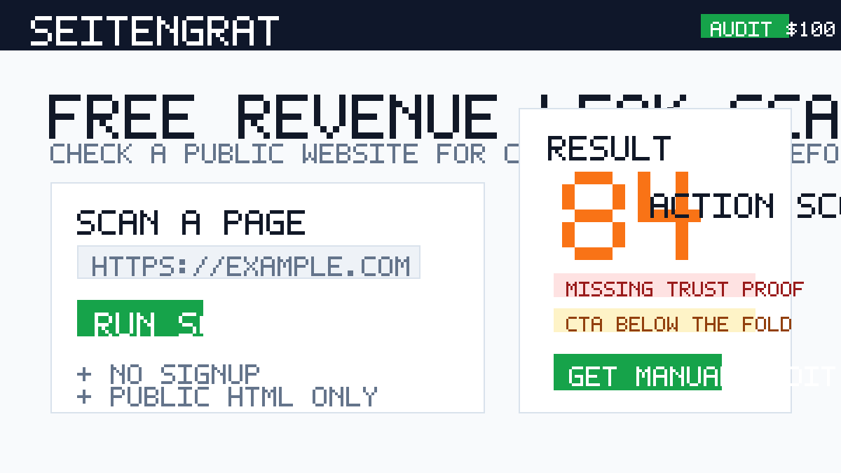 Seitengrat Revenue Leak Scan