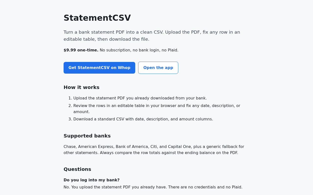 StatementCSV