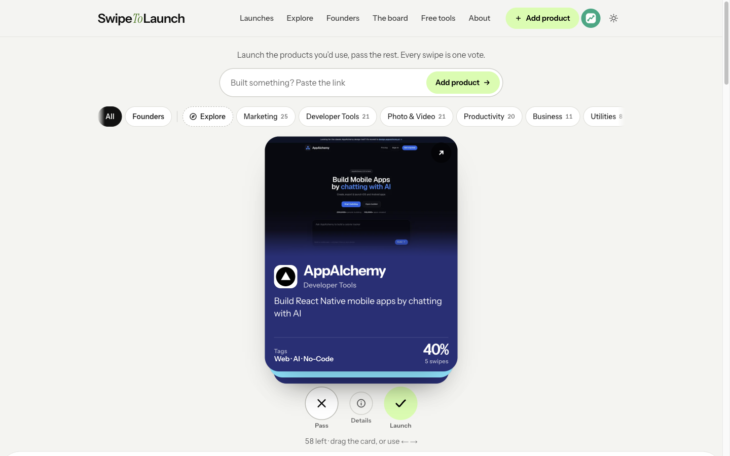 SwipeToLaunch
