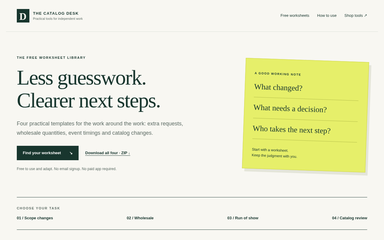 The Catalog Desk Resources