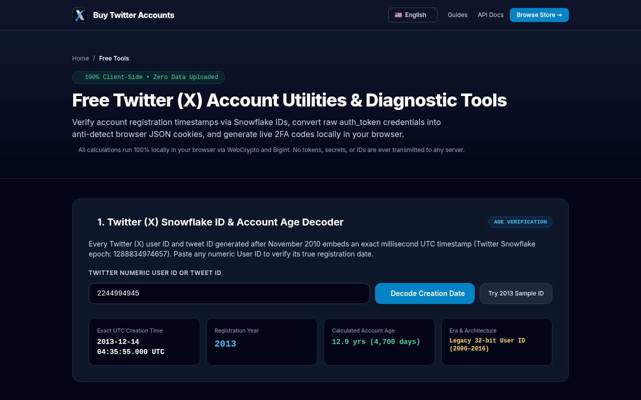 Twitter (X) Account Diagnostic & 2FA Tools